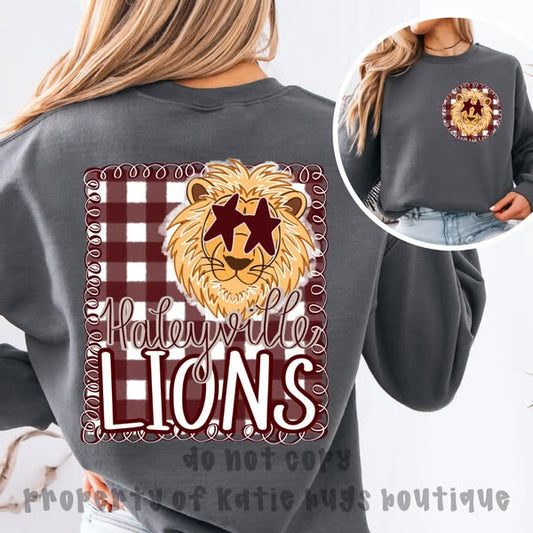 Haleyville Lions Plaid Mascot