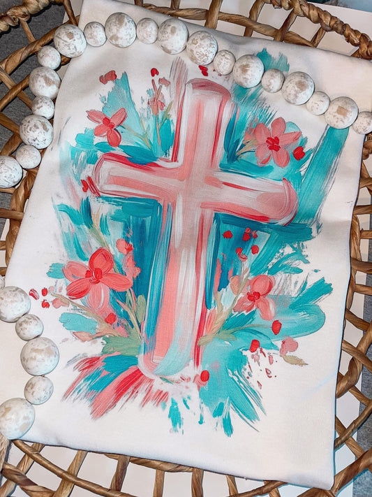 Christian Brushstroke Cross Tee